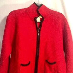 Tally Ho Red JacketW/Black Trim Wool Wmns Sz Xl